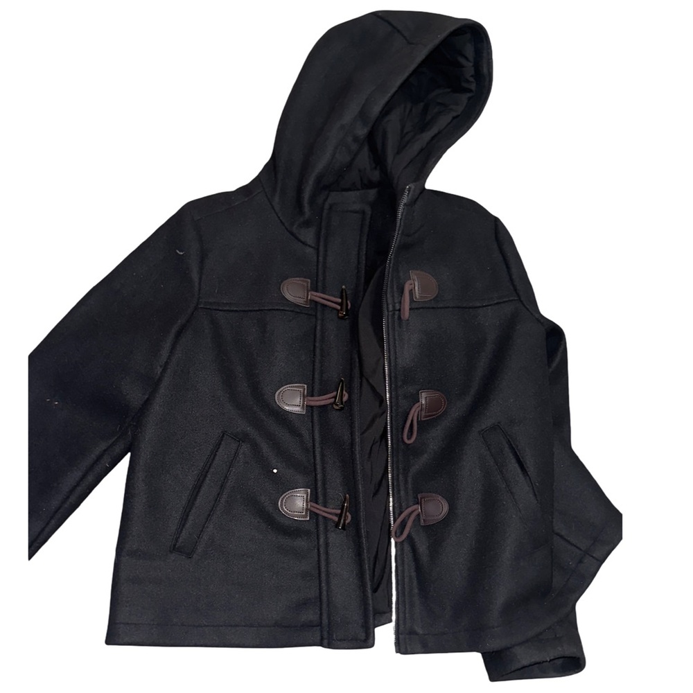 🖤 Time and Tru Black Hooded Toggle Coat – Women’s Size Large (12–14) 🖤